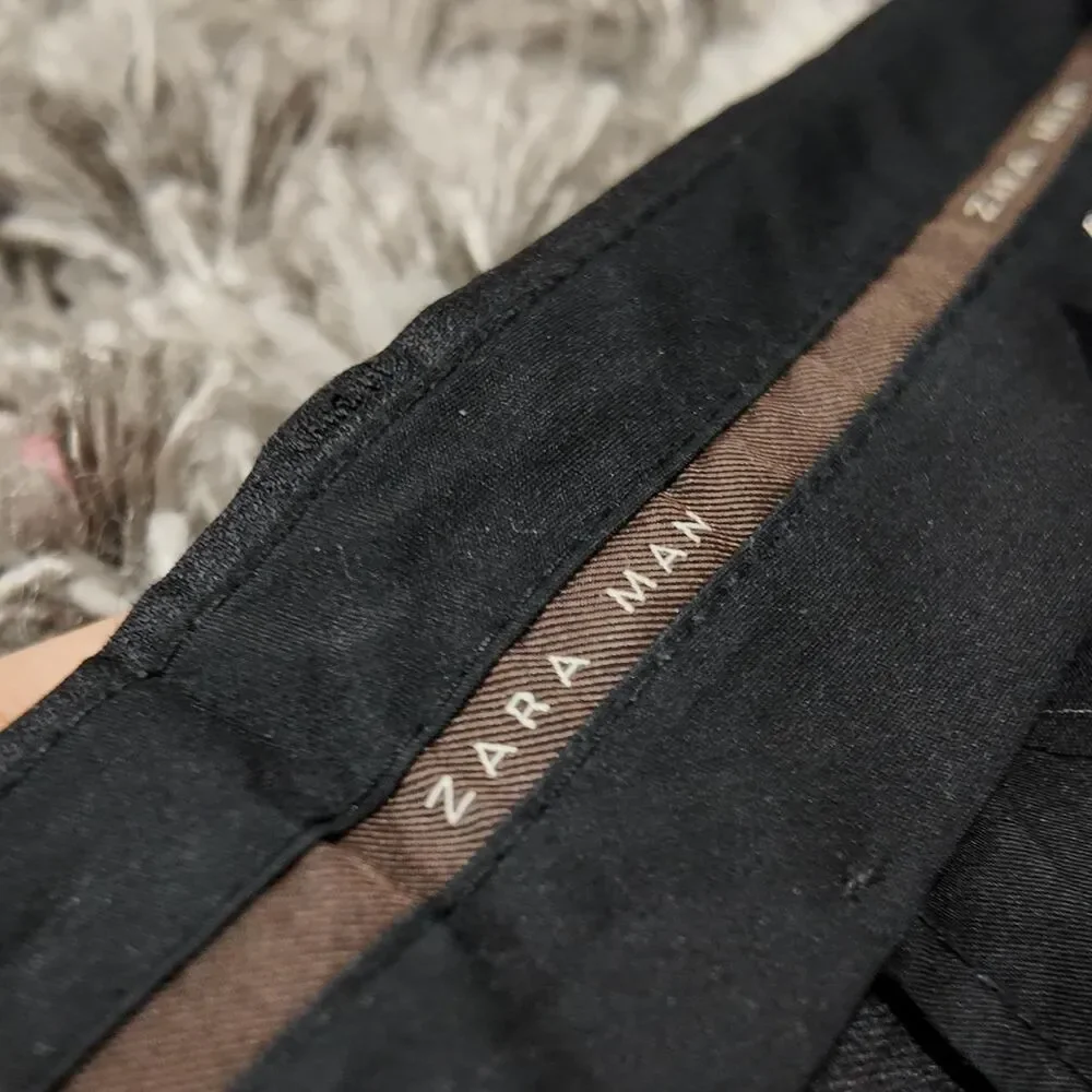 Zara Men's Navy Tailored-trousers